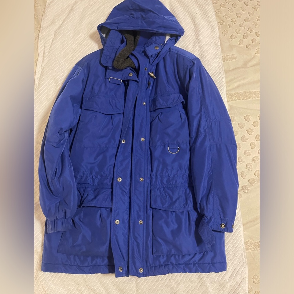 L.L. Bean Vintage Blue Parka Goose Down Insulation Size Small